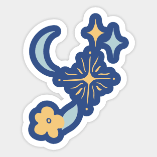 Stars and Moon Minimalist Abstract Sticker